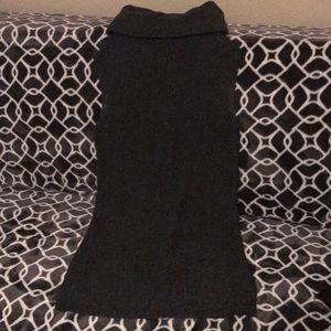 Wool blend cowlneck vest in charcoal grey